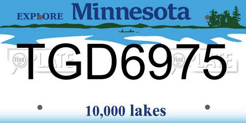 TGD6975 Minnesota License Plate