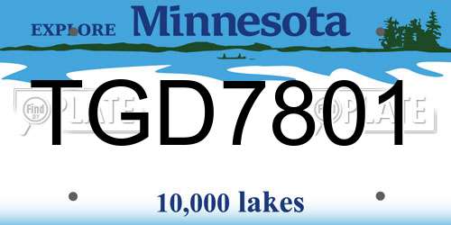 TGD7801 Minnesota License Plate