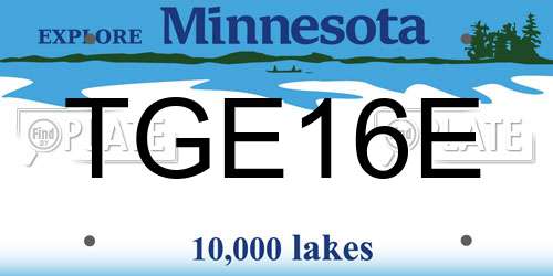 TGE16E Minnesota License Plate
