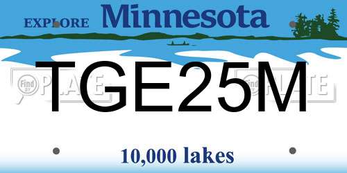 TGE25M Minnesota License Plate