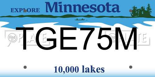 TGE75M Minnesota License Plate