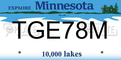 TGE78M Minnesota License Plate