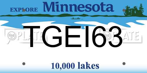 TGEI63 Minnesota License Plate