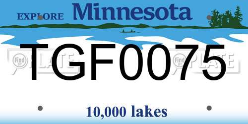 TGF0075 Minnesota License Plate