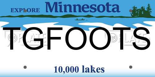 TGFOOTS Minnesota License Plate