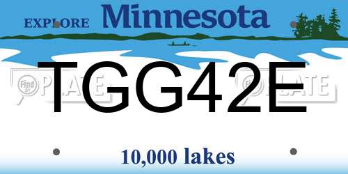 TGG42E Minnesota License Plate