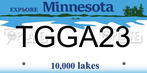 TGGA23 Minnesota License Plate