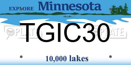 TGIC30 Minnesota License Plate