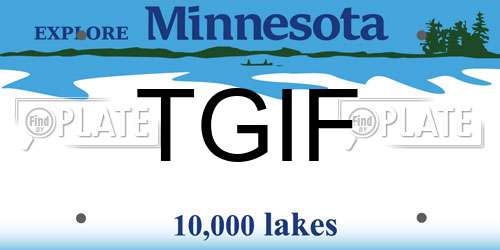 TGIF Minnesota License Plate