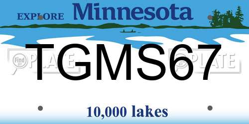 TGMS67 Minnesota License Plate