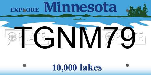 TGNM79 Minnesota License Plate