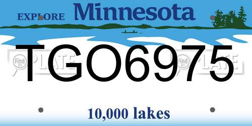 TGO6975 Minnesota License Plate