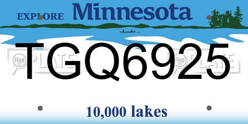 TGQ6925 Minnesota License Plate