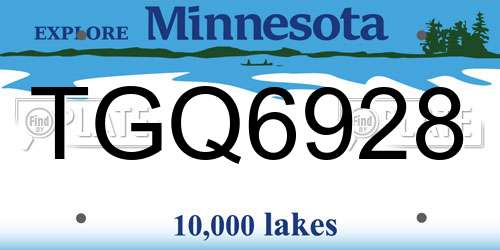 TGQ6928 Minnesota License Plate