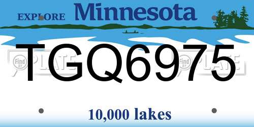TGQ6975 Minnesota License Plate