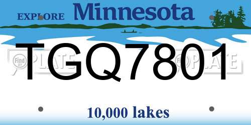 TGQ7801 Minnesota License Plate
