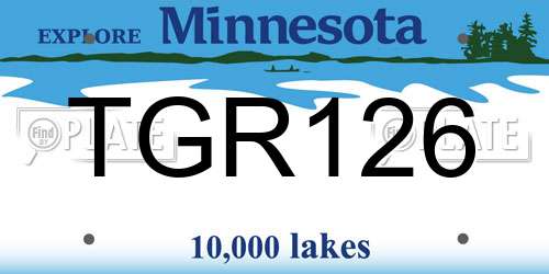 TGR126 Minnesota License Plate
