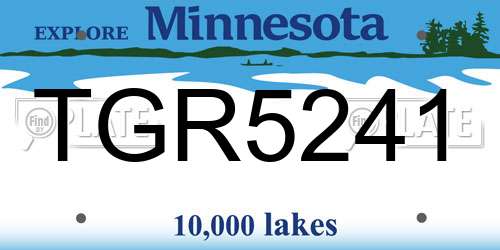 TGR5241 Minnesota License Plate