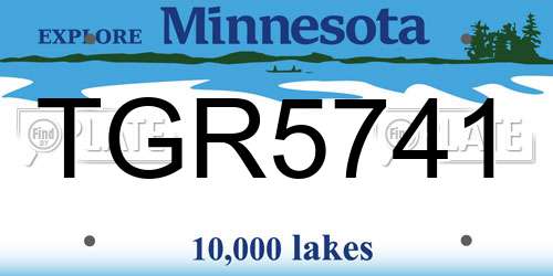 TGR5741 Minnesota License Plate