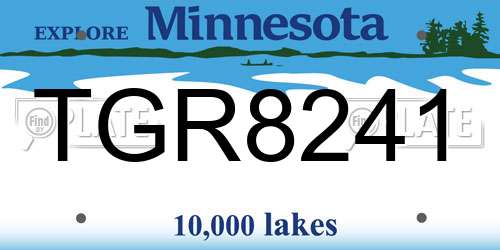 TGR8241 Minnesota License Plate