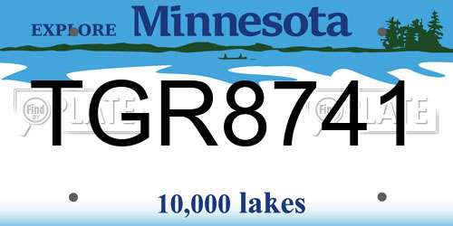 TGR8741 Minnesota License Plate