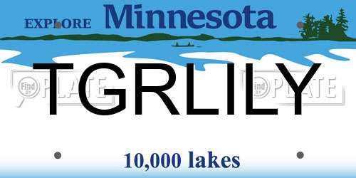 TGRLILY Minnesota License Plate