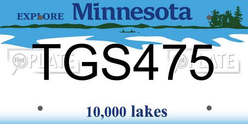 TGS475 Minnesota License Plate