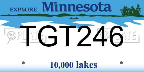 TGT246 Minnesota License Plate