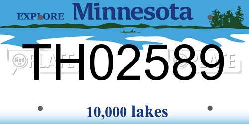 TH02589 Minnesota License Plate