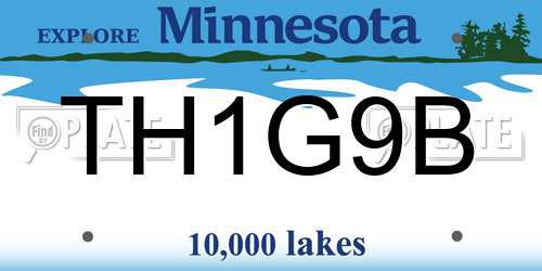 TH1G9B Minnesota License Plate