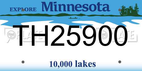 TH25900 Minnesota License Plate