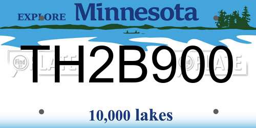 TH2B900 Minnesota License Plate