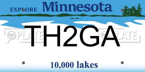 TH2GA Minnesota License Plate