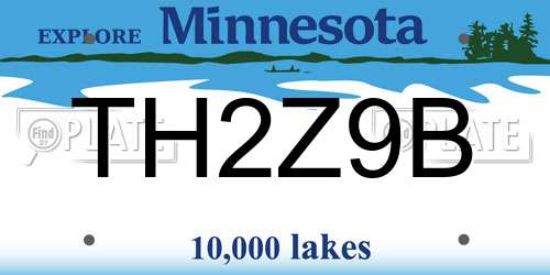 TH2Z9B Minnesota License Plate