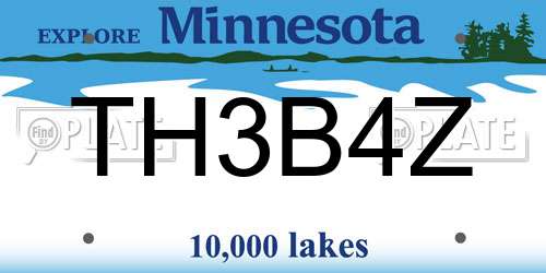 TH3B4Z Minnesota License Plate