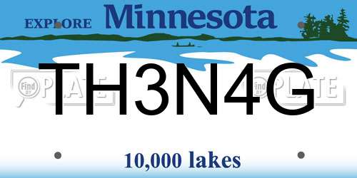 TH3N4G Minnesota License Plate