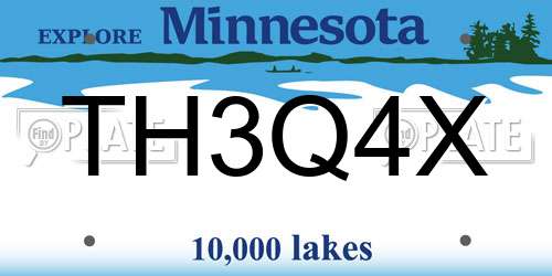 TH3Q4X Minnesota License Plate