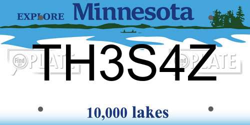 TH3S4Z Minnesota License Plate