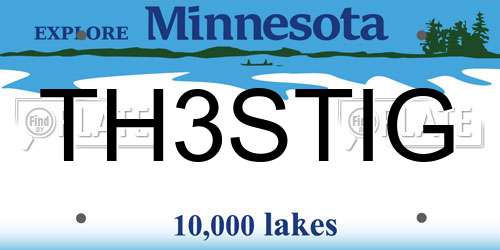 TH3STIG Minnesota License Plate