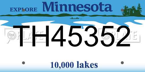 TH45352 Minnesota License Plate