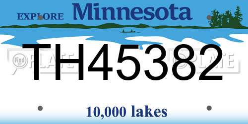 TH45382 Minnesota License Plate