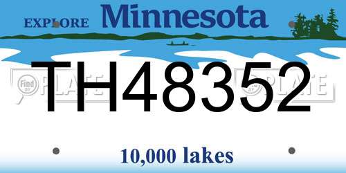 TH48352 Minnesota License Plate
