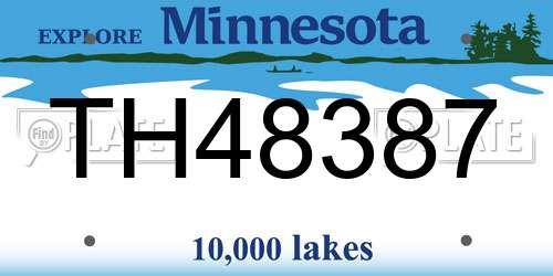 TH48387 Minnesota License Plate