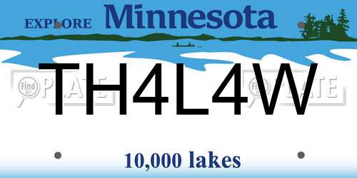 TH4L4W Minnesota License Plate