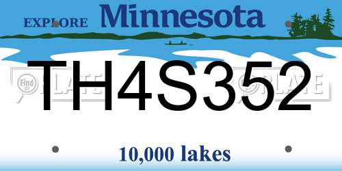 TH4S352 Minnesota License Plate