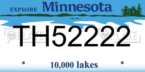 TH52222 Minnesota License Plate