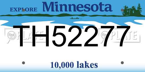 TH52277 Minnesota License Plate