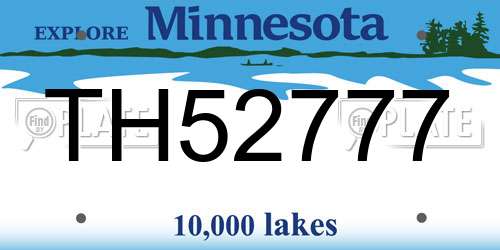 TH52777 Minnesota License Plate