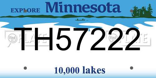 TH57222 Minnesota License Plate