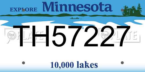 TH57227 Minnesota License Plate